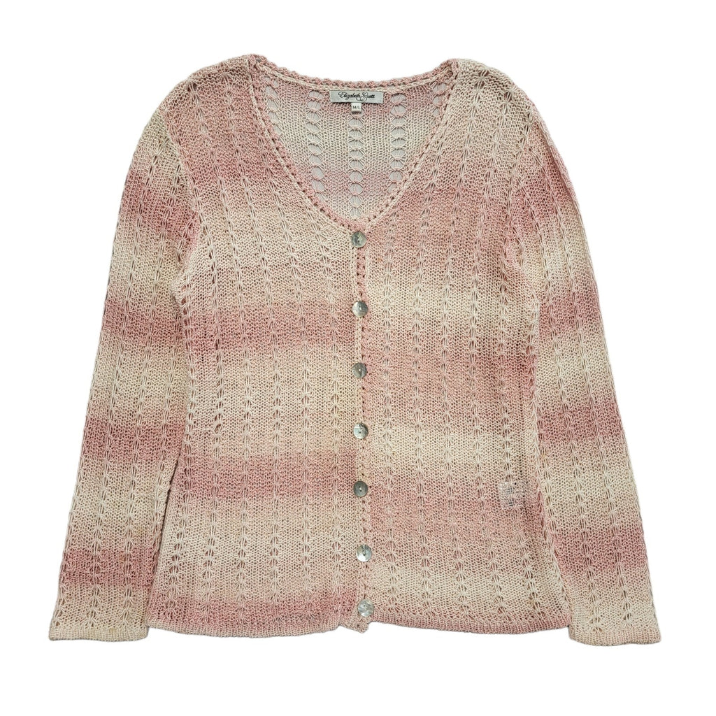 Elizabeth Scott 90s Vintage Pink Button Cardigan Uk Women's Size M/L