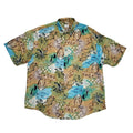Canda 90s Green Blue Abstract Short Sleeve Retro Shirt Uk Men's Size XL