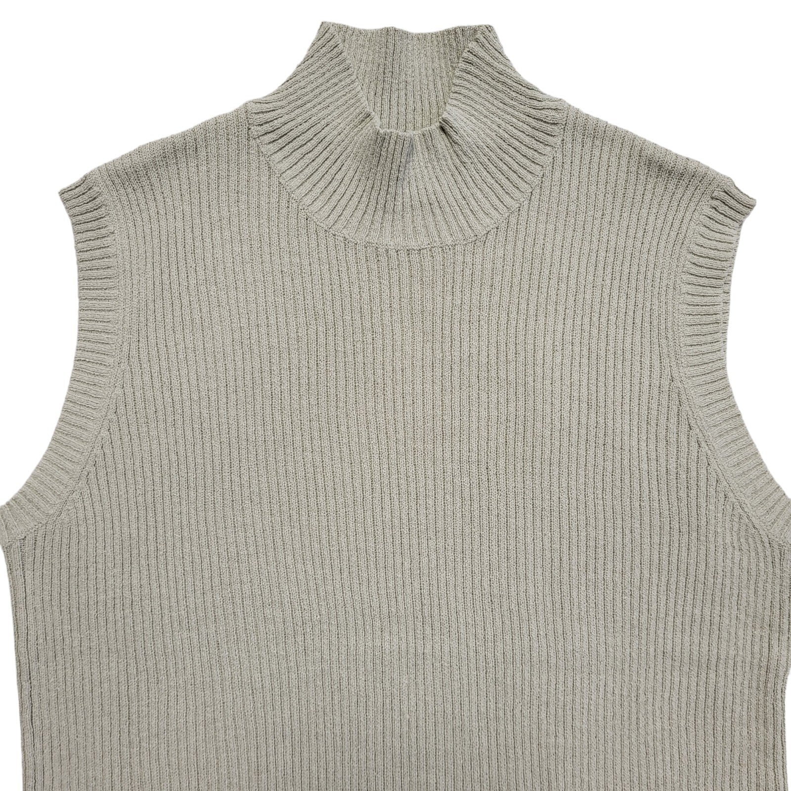 Play Y2K Beige High Neck Sleeveless Tank Top Womens UK Size M