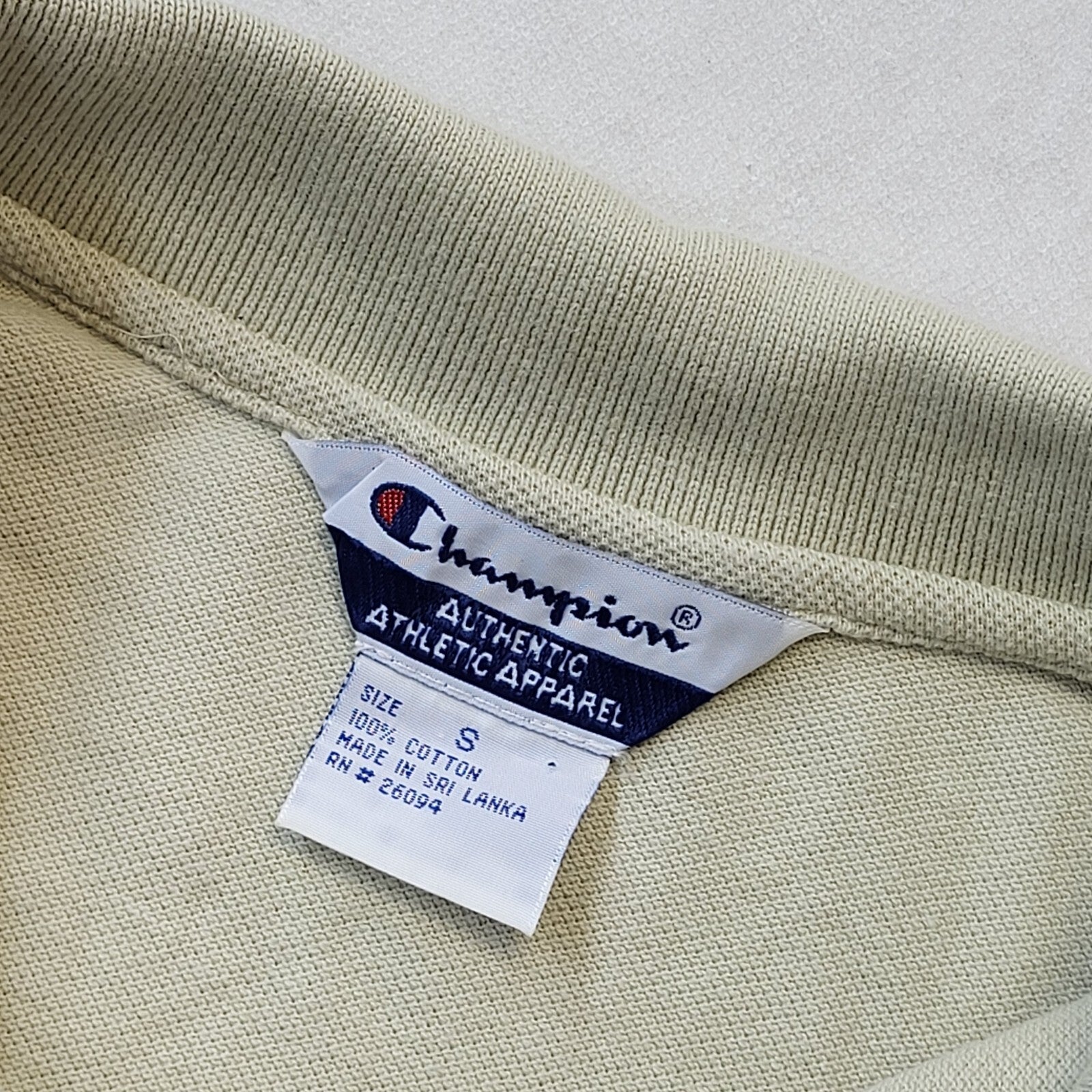 Champion 90s Vintage Oregon Ducks Beige Short Sleeve Polo Shirt Men's Size Small