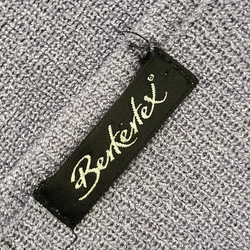 Berkertex Vintage 90's Purple Sparkly Beaded V-Neck Top Womens UK 14-16
