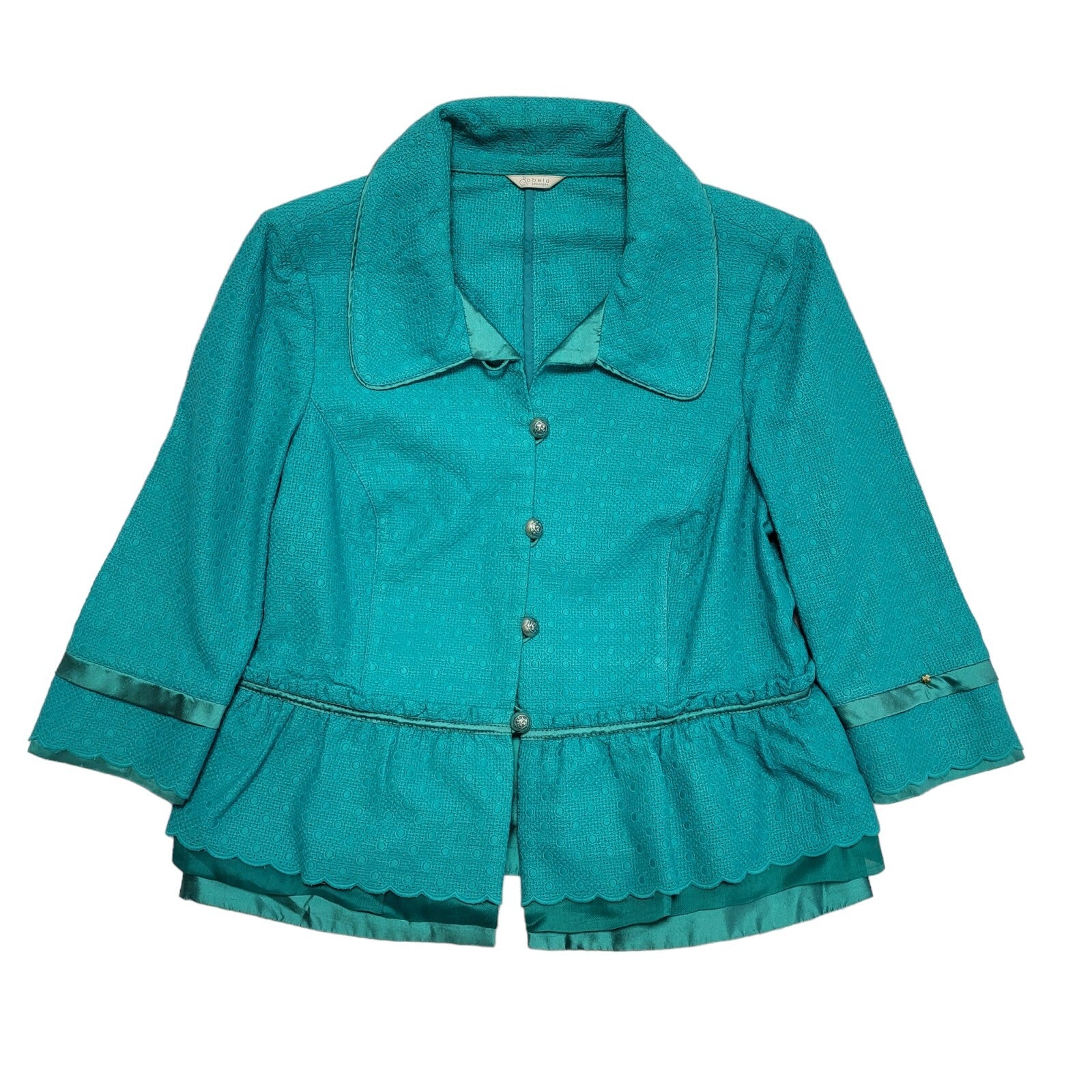Vintage Green 90s Button Dress Jacket Uk Women's Size 20