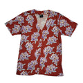 Sixth Sense 80s Short Sleeve Button Up Floral Red & Purple Blouse Womens UK 12