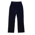 Essence Vintage 90's Dark Blue Straight Velvet Trousers Uk Women's 12 W30 L28