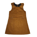 Pop Y2K Brown Sleeveless Corduroy Dress Uk Women's Size 14 W32-36