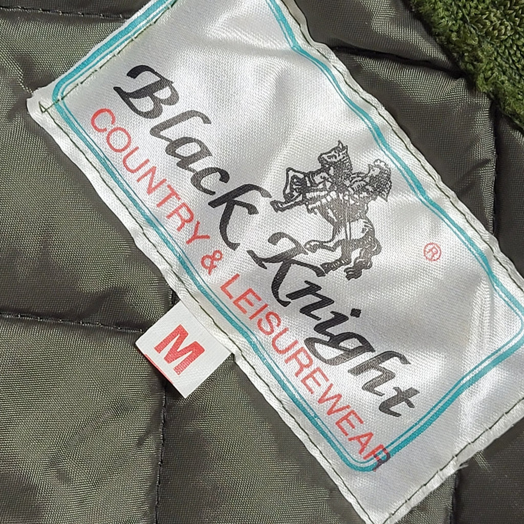 Black Knight Vintage 90s Green Snap Quilted Gilet Uk Men's Size Medium