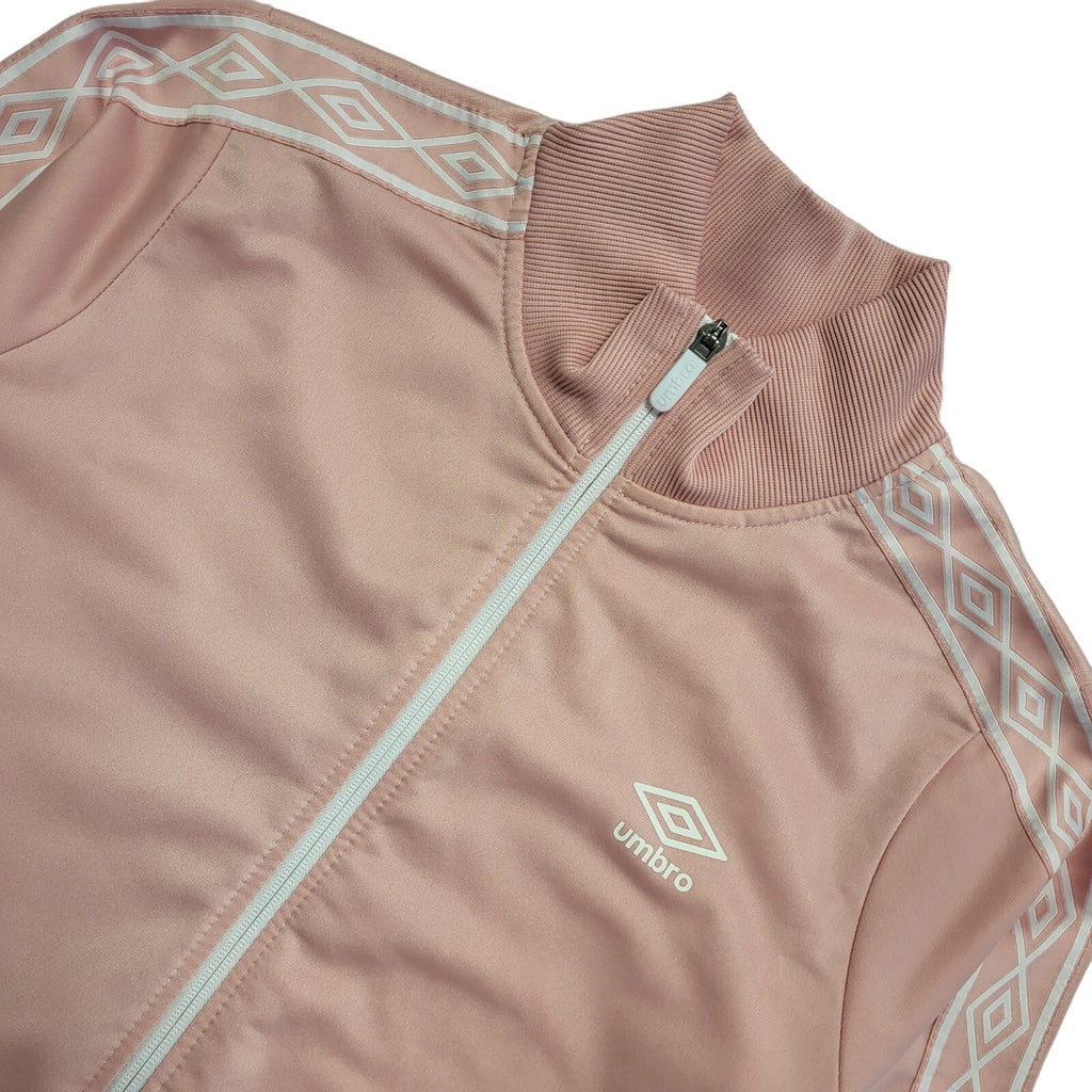 Umbro 90s Vintage Pink Tracksuit Top/Jacket Full Zip Womens UK Size L