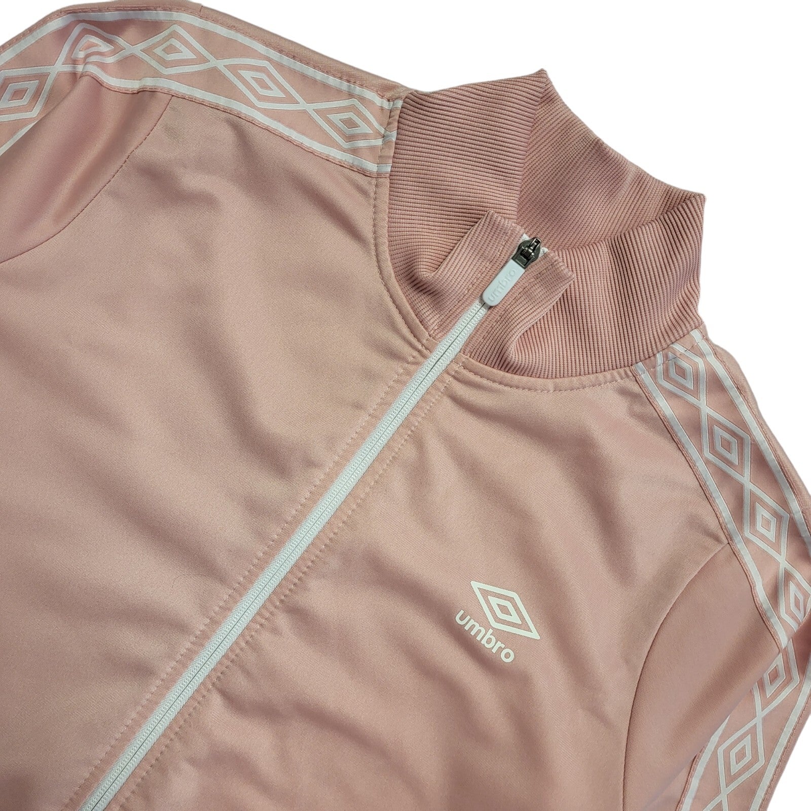 Umbro 90s Vintage Pink Tracksuit Top/Jacket Full Zip Womens UK Size L