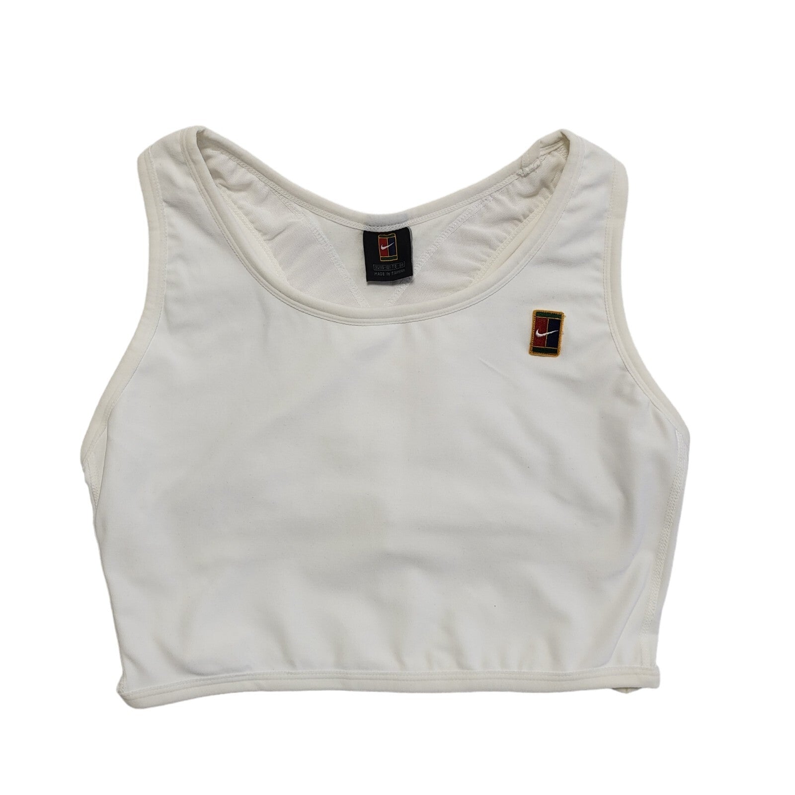 Nike Court Tennis Y2K White Cropped Gym & Training Sports Top Womens Size 16/18