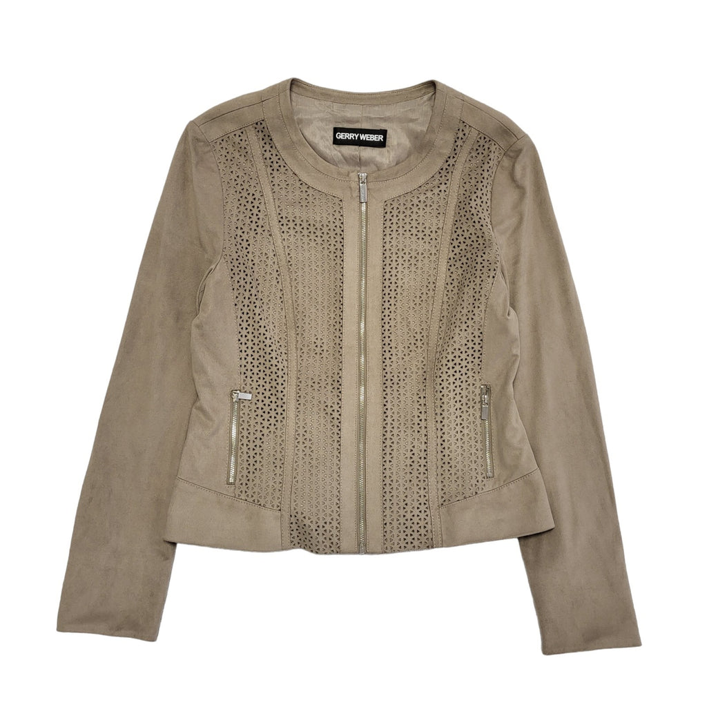 Gerry Weber Vintage Y2K Stone Faux Suede Jacket Uk Women's Size Small