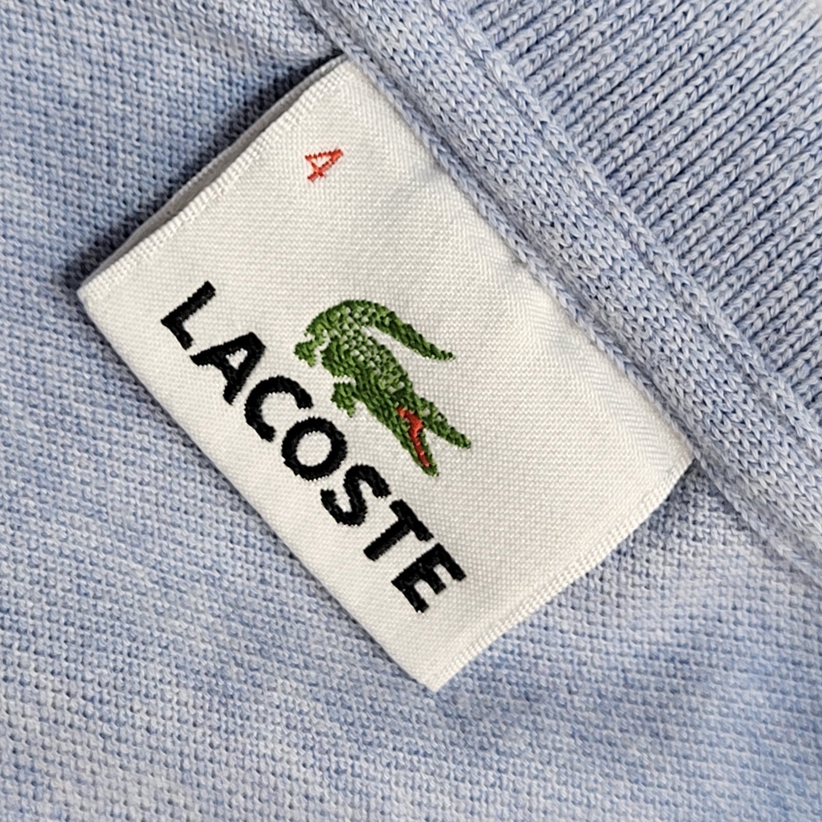 Lacoste 90s Blue Short Sleeve Slim Fit Polo Shirt Men's Size L