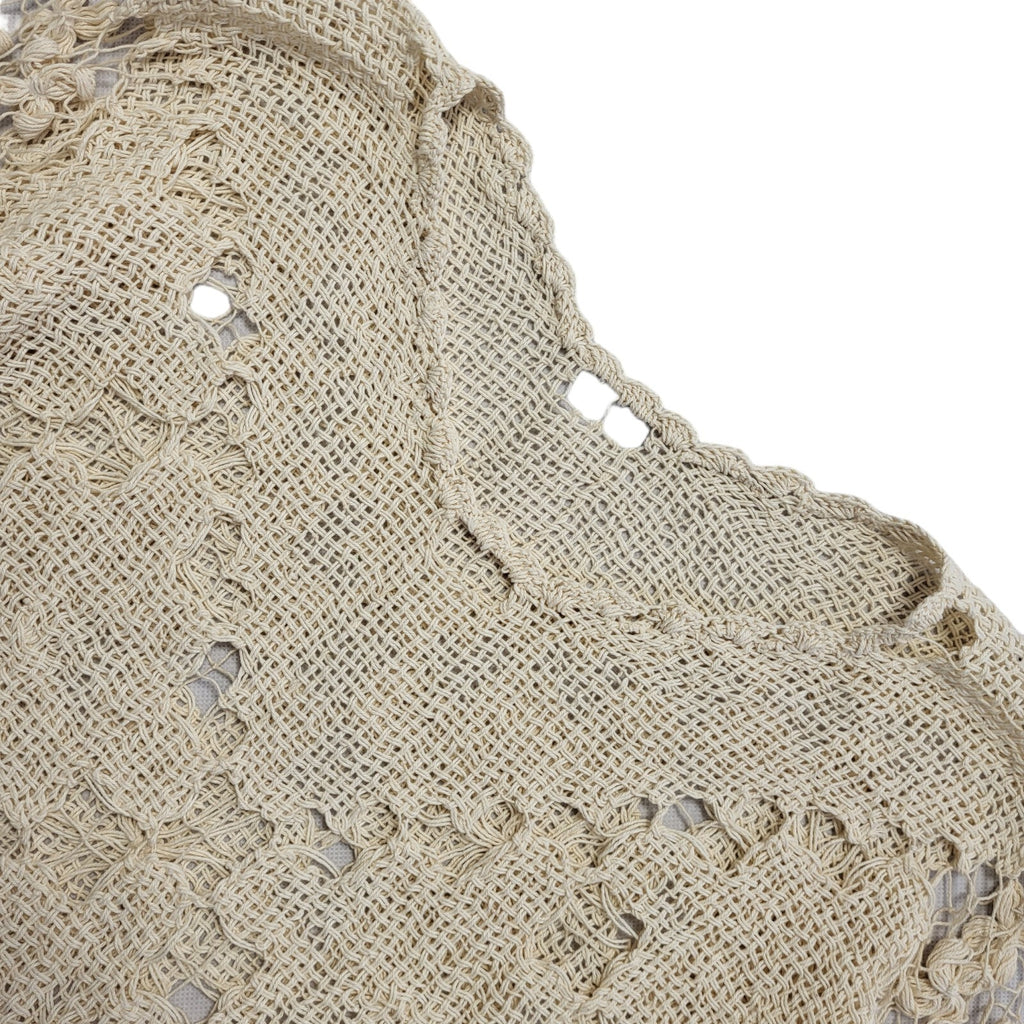 90s Vintage Beige  Round Neck Knitted Jumper Uk Women's Size 12
