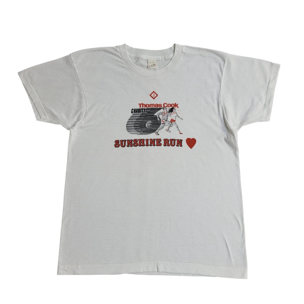 Screen Stars 90's White Sunshine Charity Run Single Stitch T-Shirt Men's L