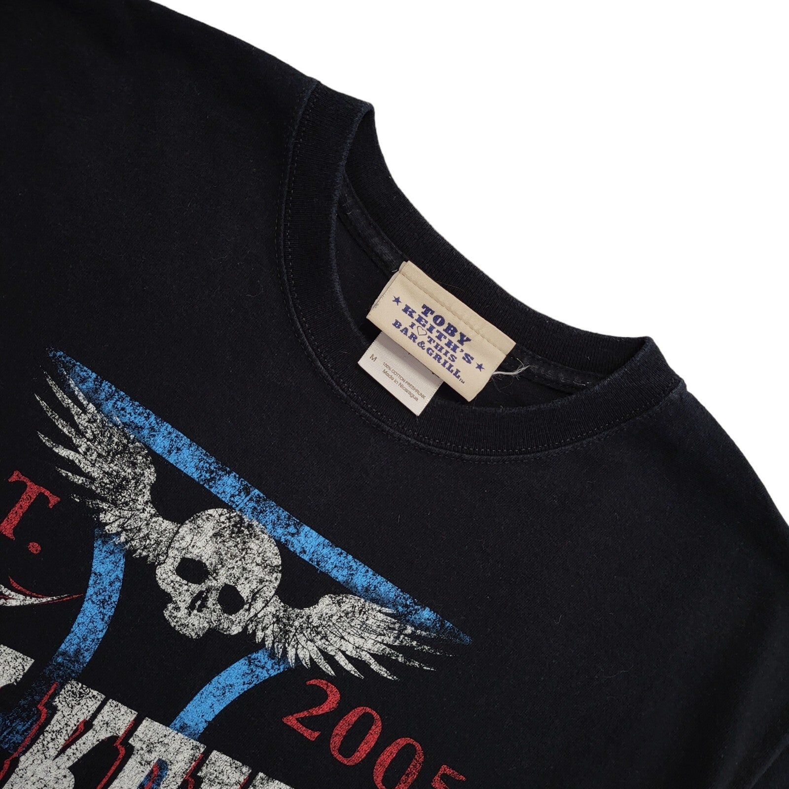 Toby Keiths 2005 Vintage Y2K Black Short Sleeve T-Shirt Mens UK Size M