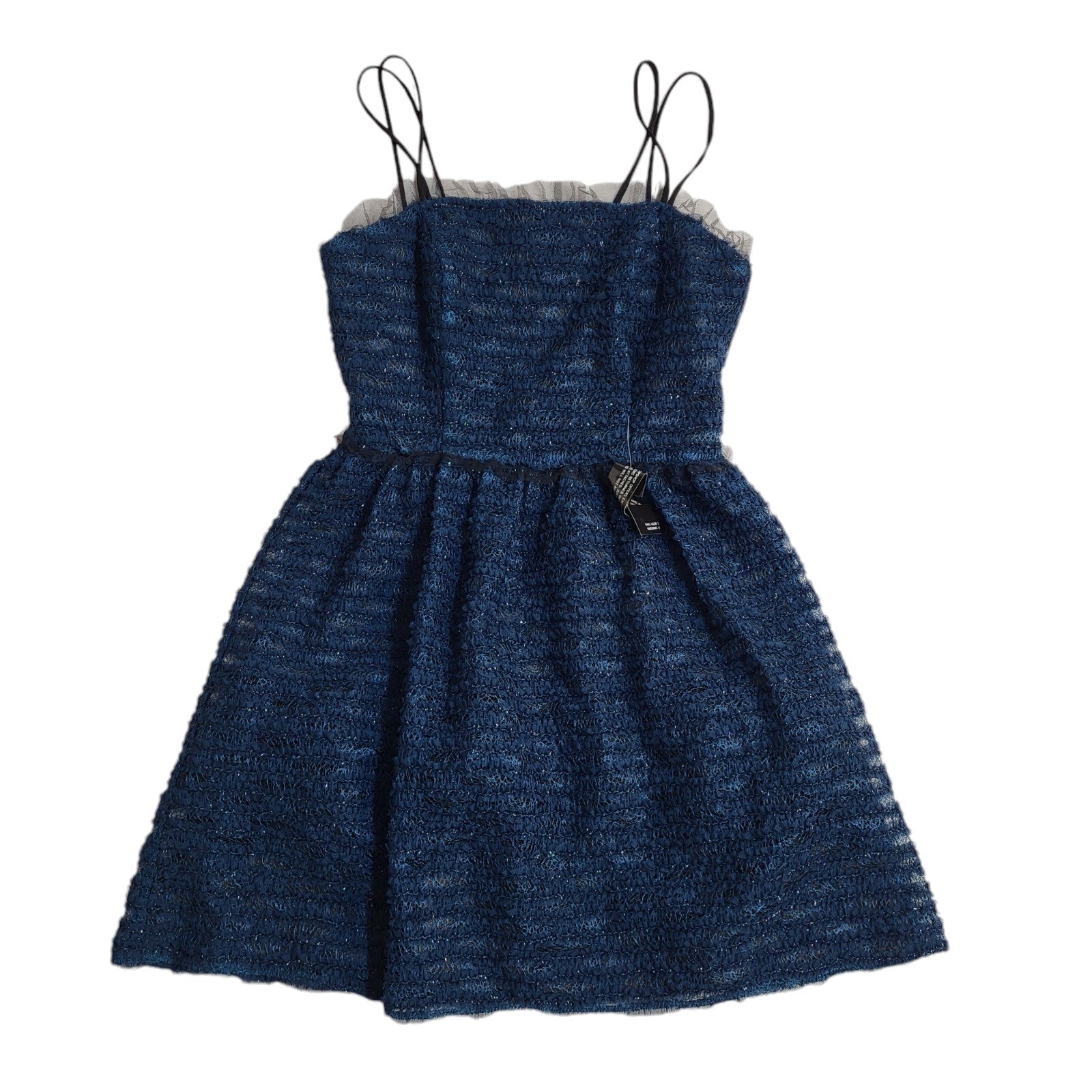 Topshop Vintage Y2K Navy Blue Sleeveless Dress Uk Women's Size 8 Bnwt