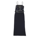Joseth Ribkoff 70s Vintage Black Evening Maxi Dress Women's Size 12 Eu 40
