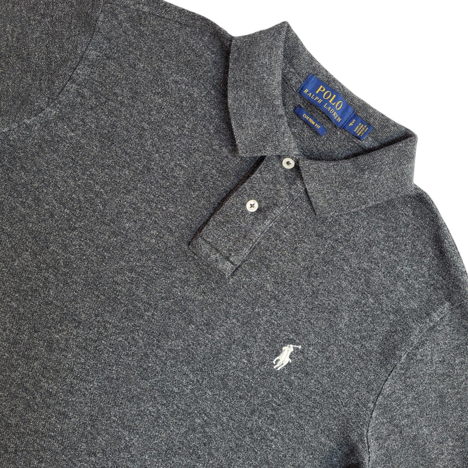 Polo Ralph Lauren Y2K Grey Short Sleeve Polo T- Shirt Men's Size S