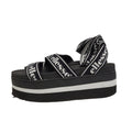 Ellesse Elina Text AF Black White Platform Wedge Sandals Boots Uk 5
