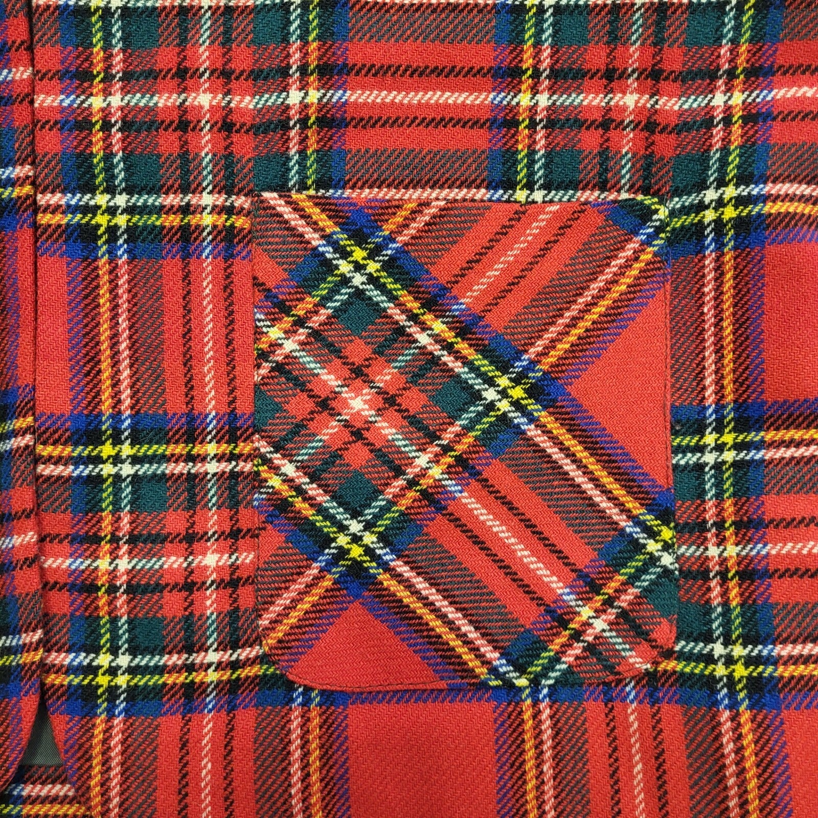 Laird Portch Red Tartan Open Front Waistcoat Uk Women's Size 10