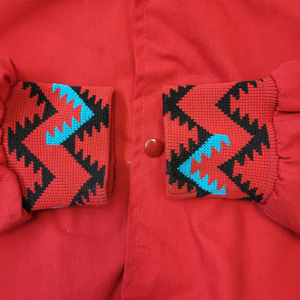 West Ark USA Vintage 80's Red Snap Button Jacket Mens Size XL