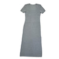 90s Vintage Grey Square Neck Midi Dress Women's Size 8