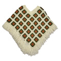 Crochet By Hand White Green Wool Shawl Uk Women's Size Large
