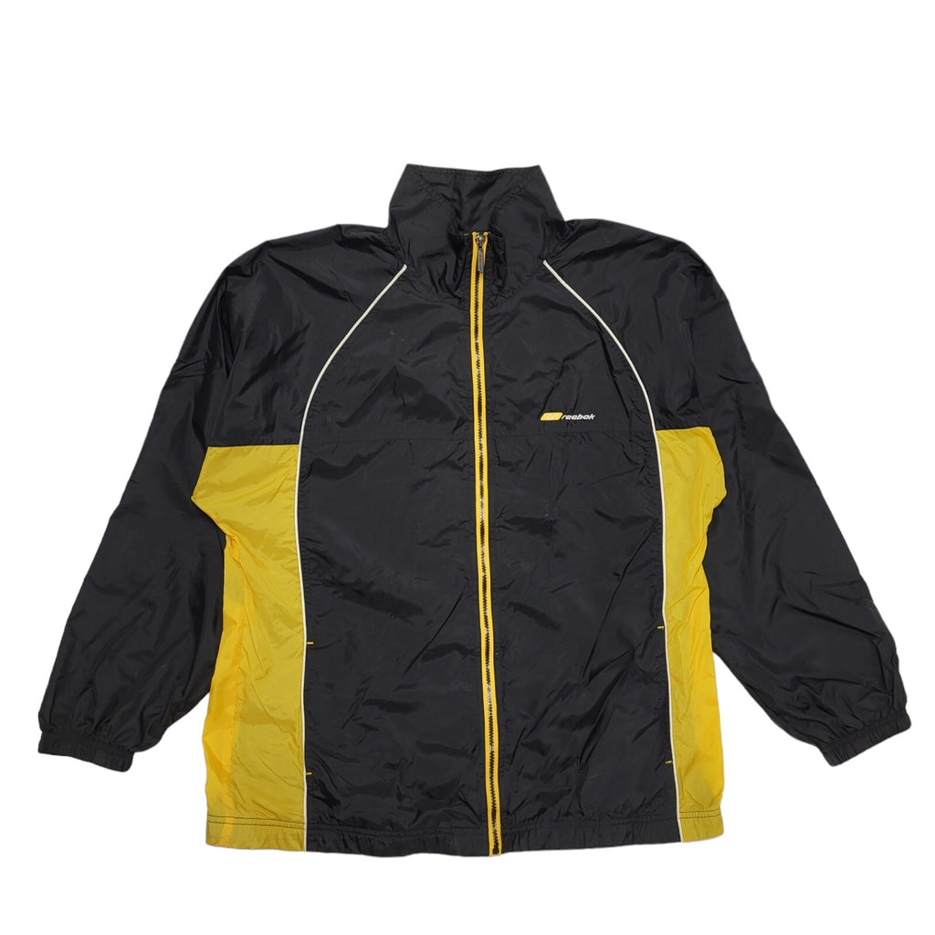 Reebok Vintage 90's Black & Yellow Full Zip Jacket Mens UK M