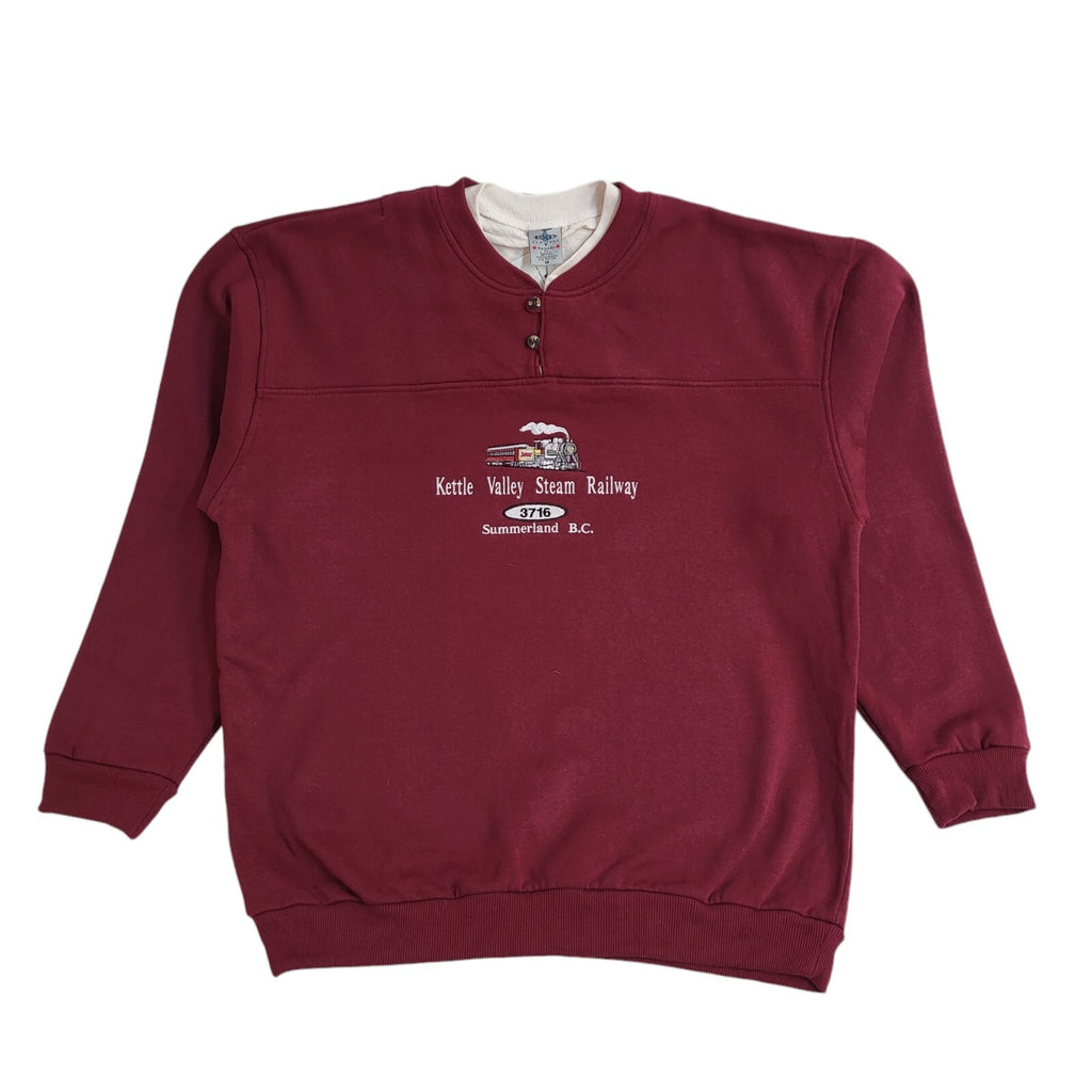 Canada Kettle Valley Steam Railway Burgundy 90s Sweatshirt BNWT UK Men's M