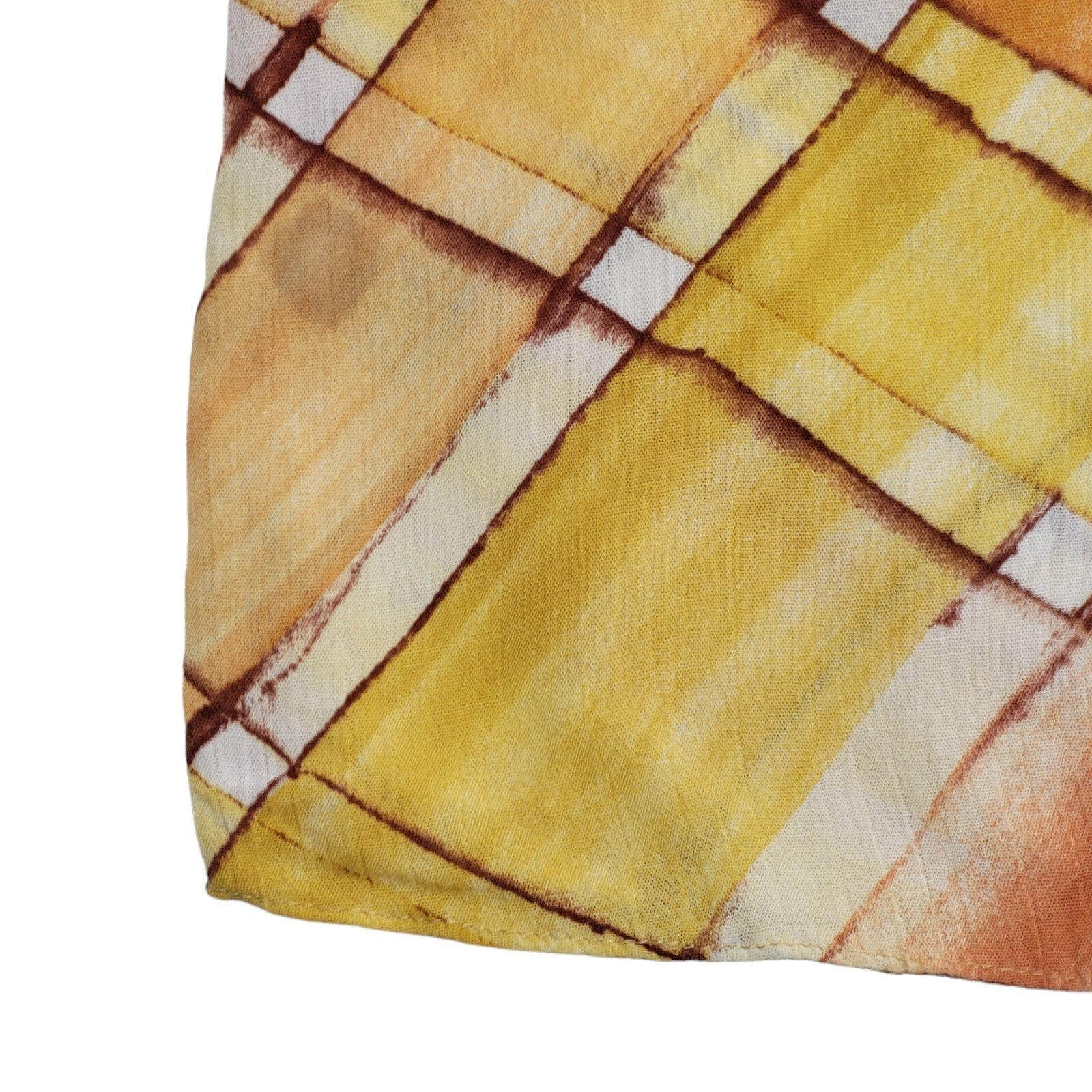 Dorothy Perkins Vintage 90's Orange & Yellow Argyle Maxi Skirt Womens UK Size 10