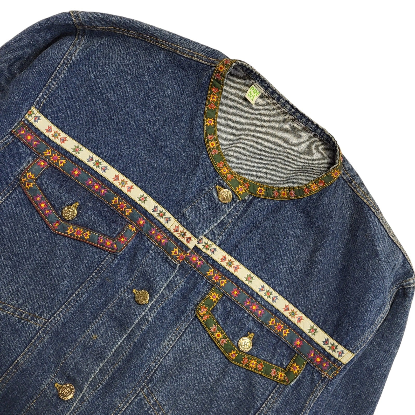 Prenatal Dark Blue 90s Vintage Denim Jacket Uk Women's Size XL