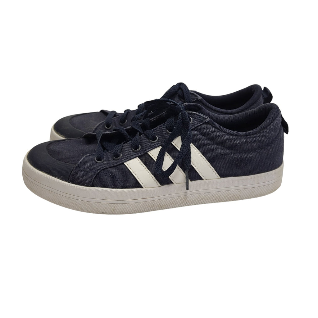 Adidas Bravada Navy Blue & White Lace-Up Trainers Uk Men's Size 8
