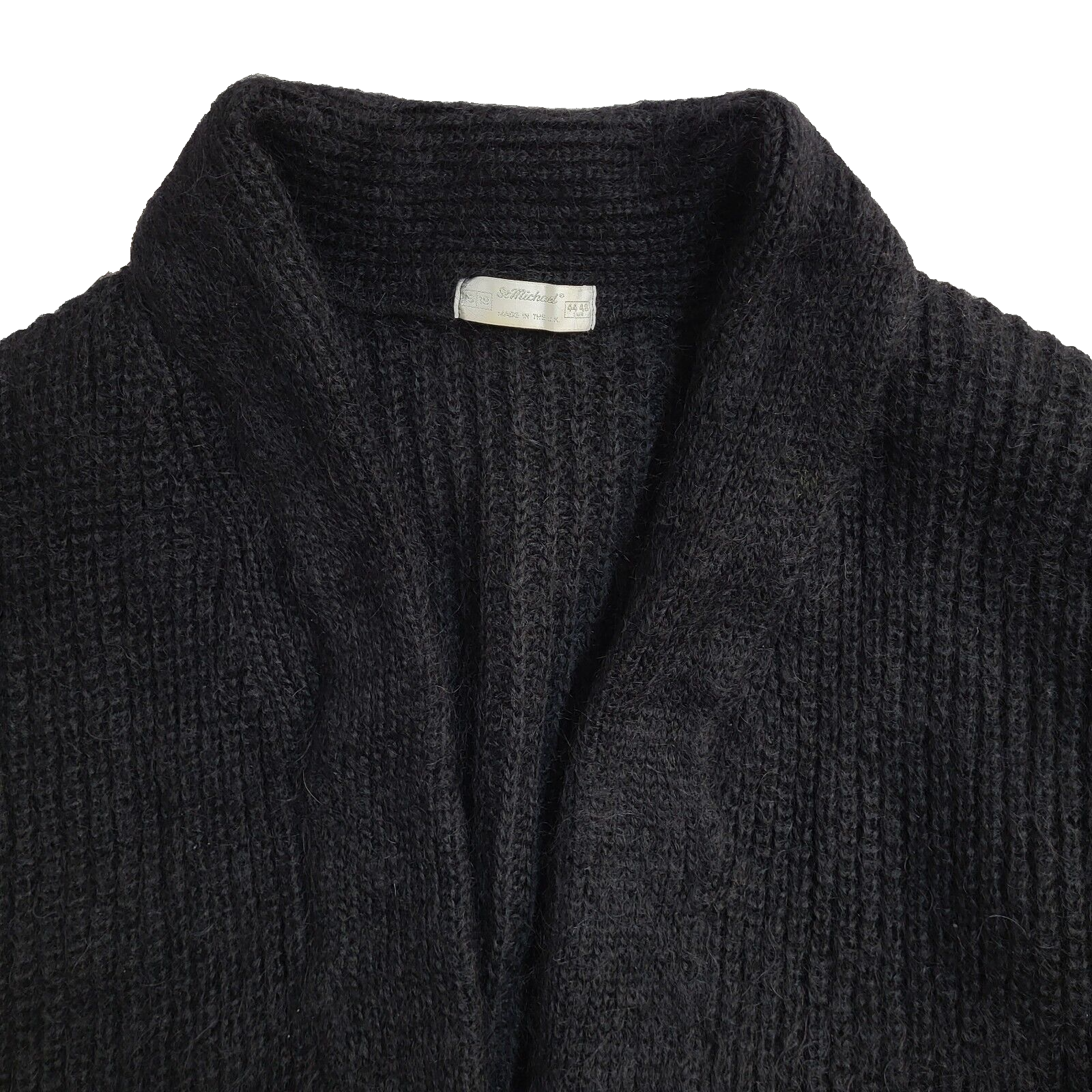 St Michael Vintage 90's Black Open Knitted Cardigan UK Women's Size 16/18