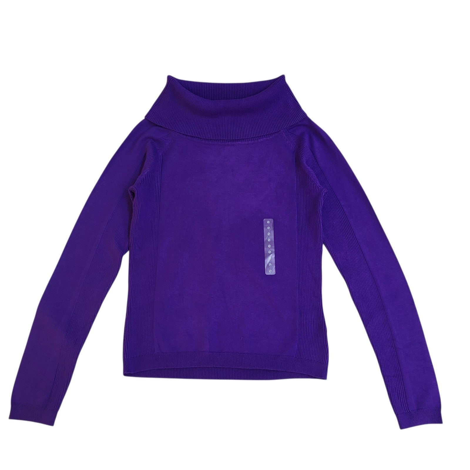 Worthington Jumper Vintage Y2k Purple Roll Neck UK Women's Size S