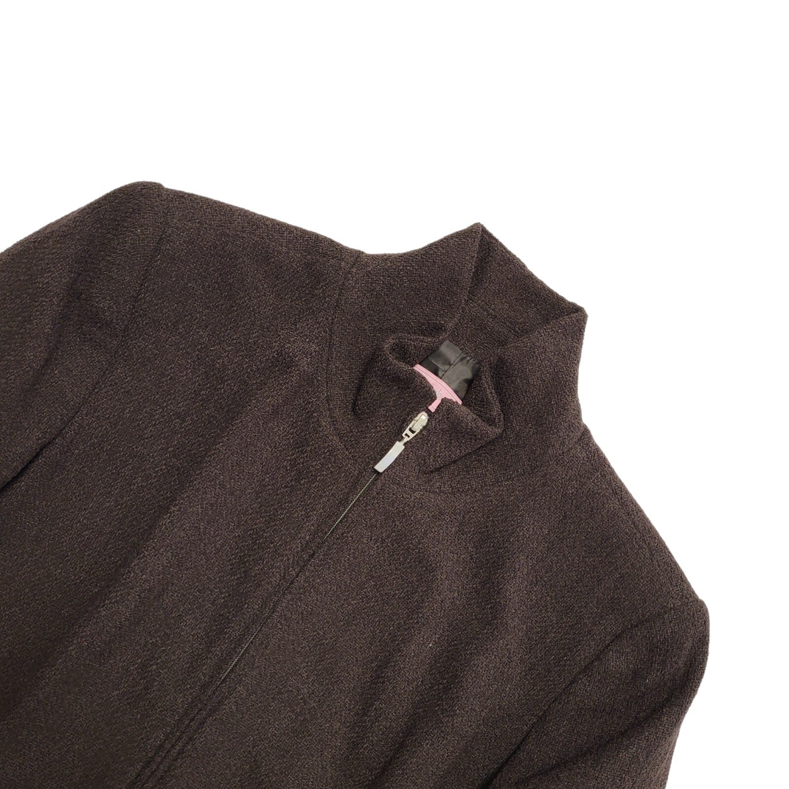 Eddie Taylor 90s Vintage Brown Zipped Blazer Jacket Uk Women's Size 16