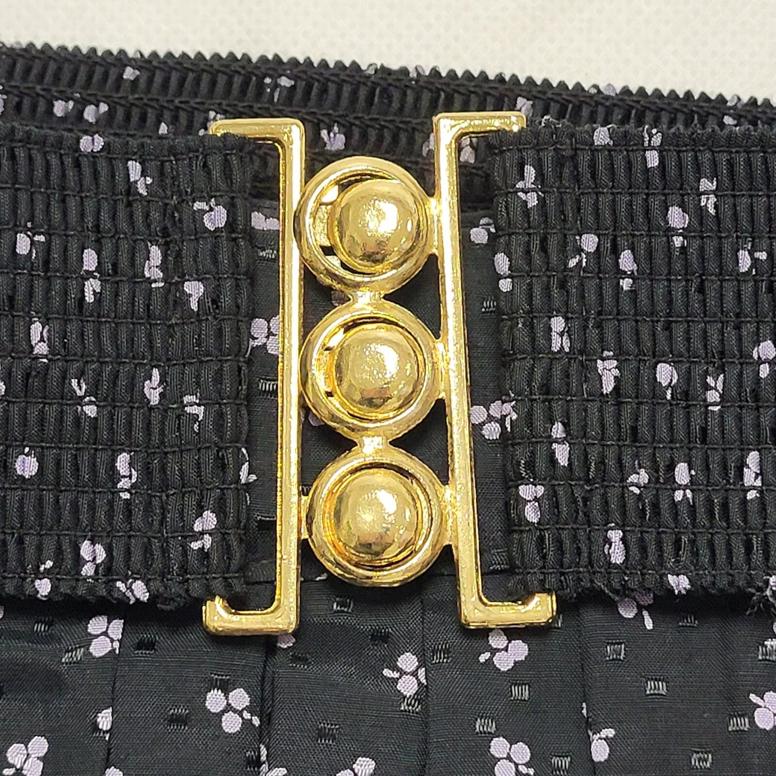 St Michael 80's Vintage Black Micro Floral Midi Skirt Women's Size 12 W30