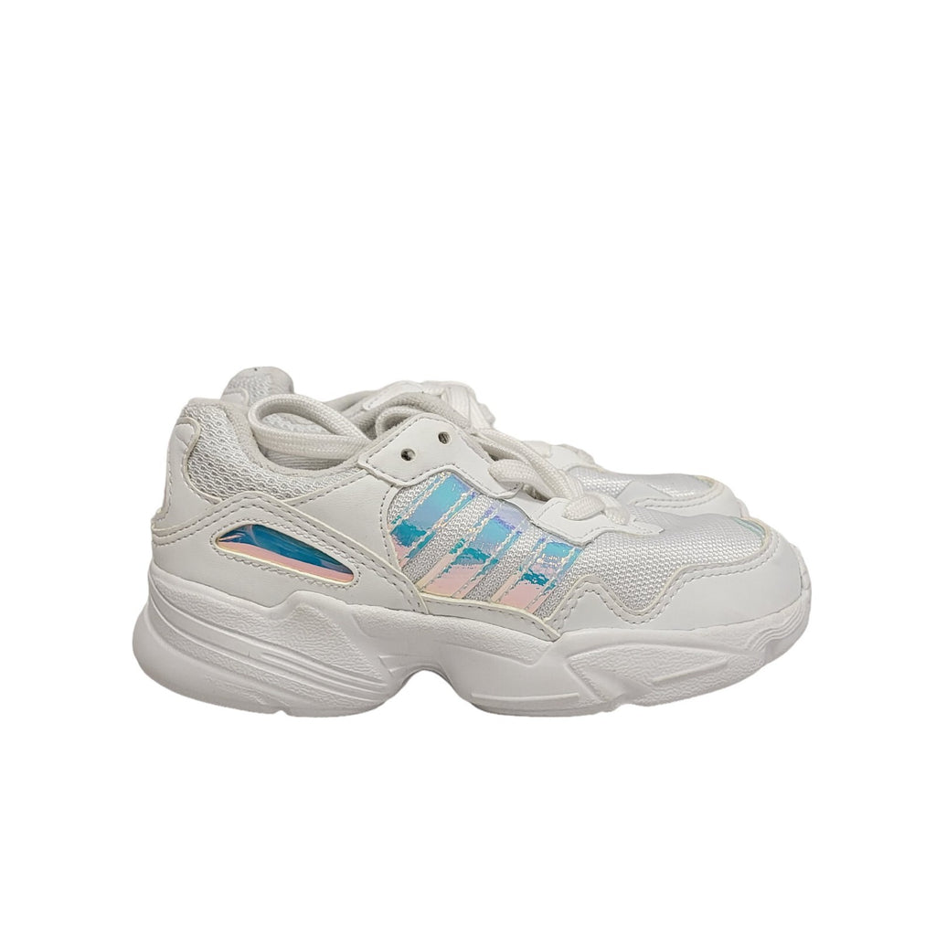 Adidas White Lace Up Ortholite Canvas Trainers Girl's Uk Size 11 Eu 2