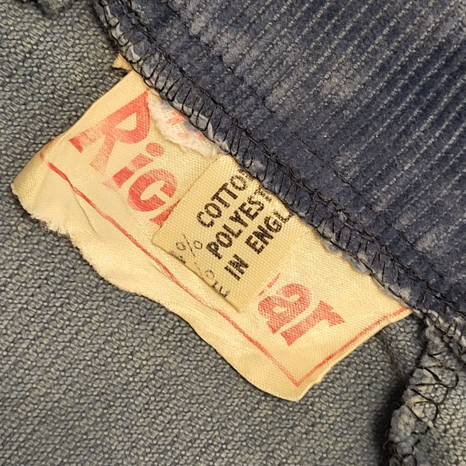 Richwear Vintage 90's Blue Corduroy Midi A-Line Skirt Womens UK 8 W26