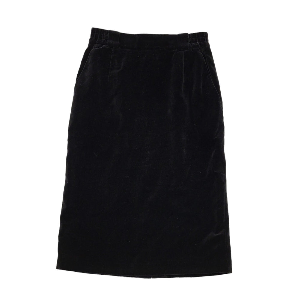 Basler Vintage 80's Black A-Line Velvet Skirt Uk Women's Size 10/12