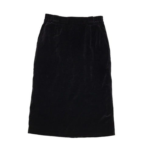 Basler Vintage 80's Black A-Line Velvet Skirt Uk Women's Size 10/12