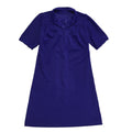 70s Vintage Blue Collared Short Sleeve Shift Dress Women's 14