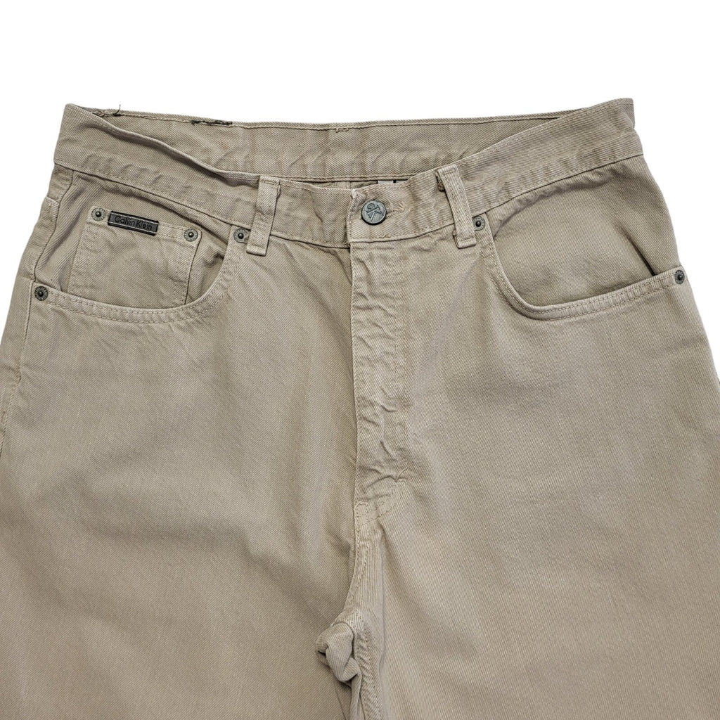 Calvin Klein Vintage 90's Beige Straight Denim Jeans Uk Men's Size M W32 L32