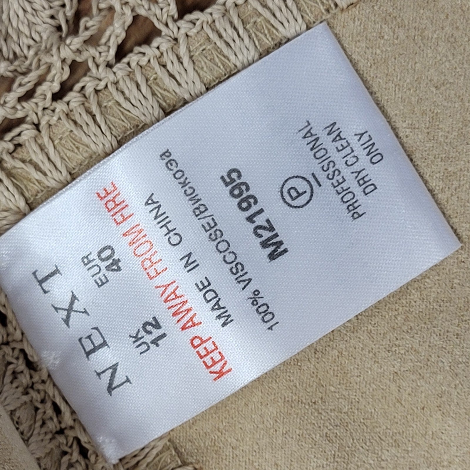 Next Vintage 90's Beige Open Front Long Cardigan UK Womens Size 12