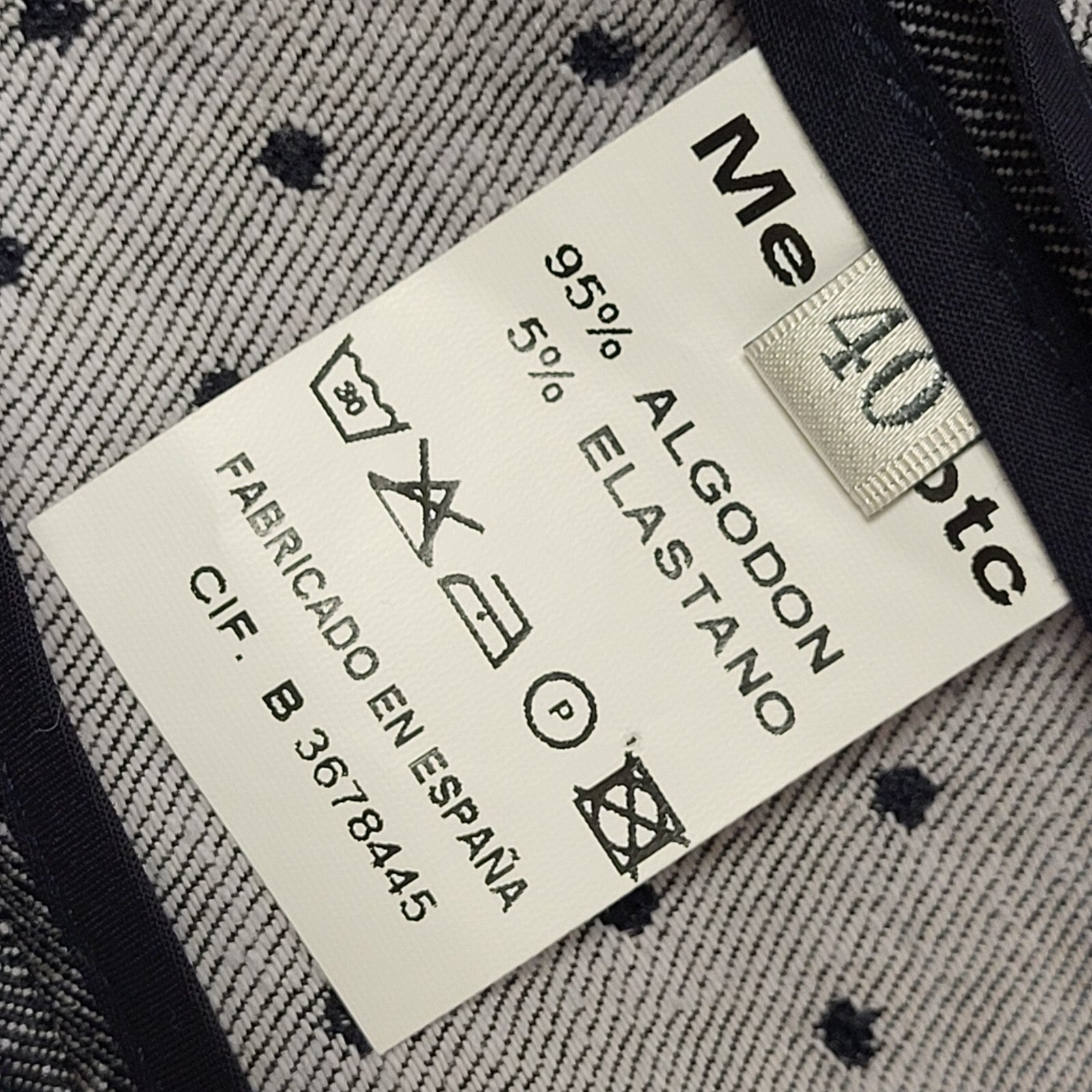 Me Aptc Vintage 90's Grey Polka Do Button Front Blazer Jacket Womens UK Size 12
