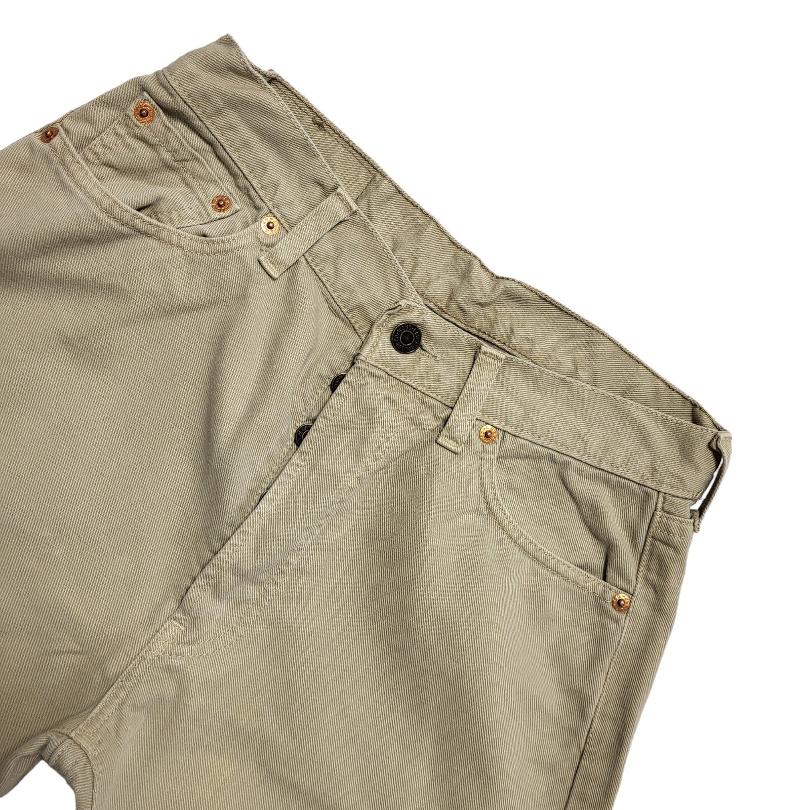 Levi's 551 Vintage Y2K   Beige Straight Leg Denim Jeans Men's UK XS-S W29 L32
