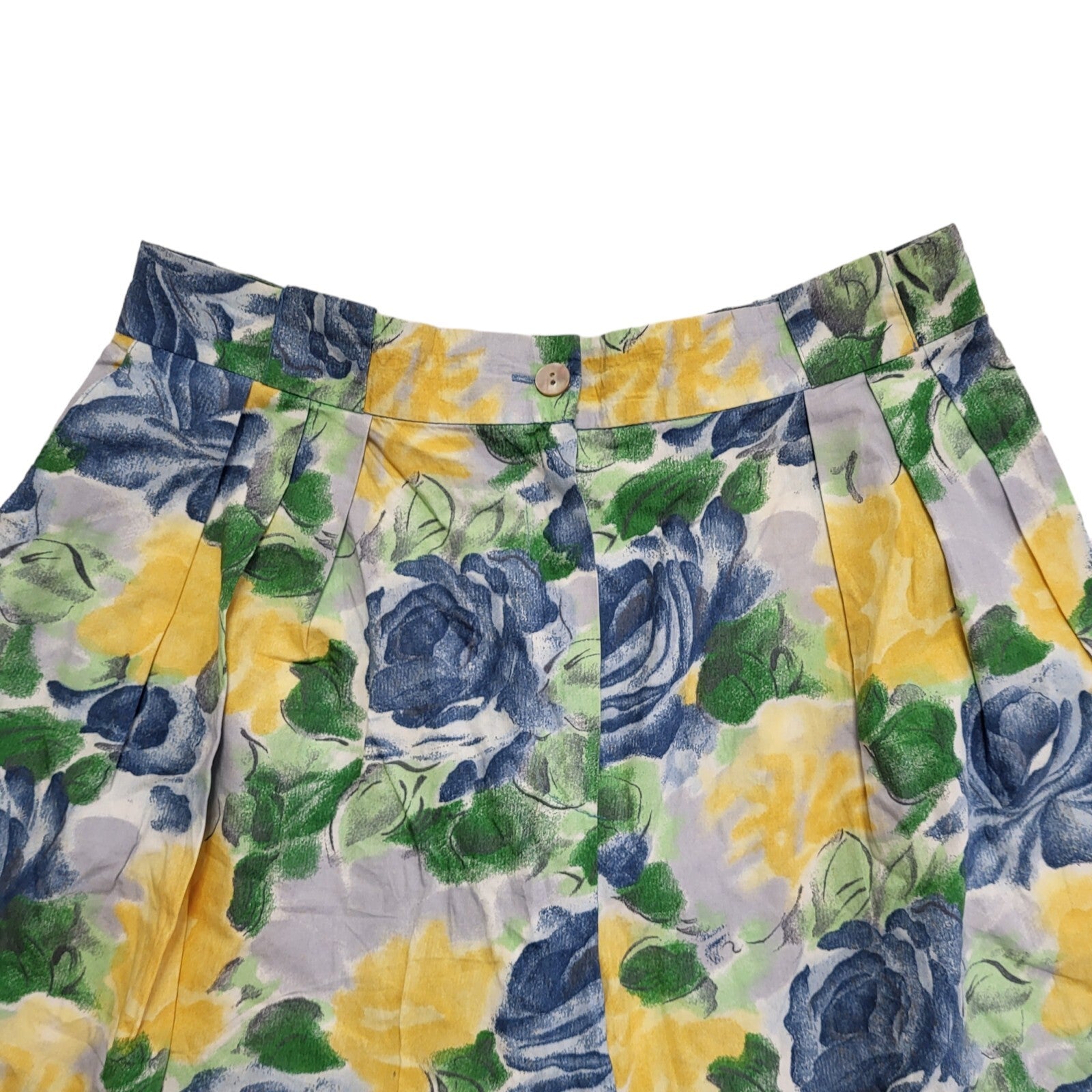 Melvin 90s Vintage Green Yellow Floral Shorts Uk Women's Size 14