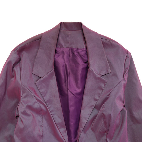 Bay Vintage 90's Purple Metallic Beaded Blazer Jacket Womens UK Size 10