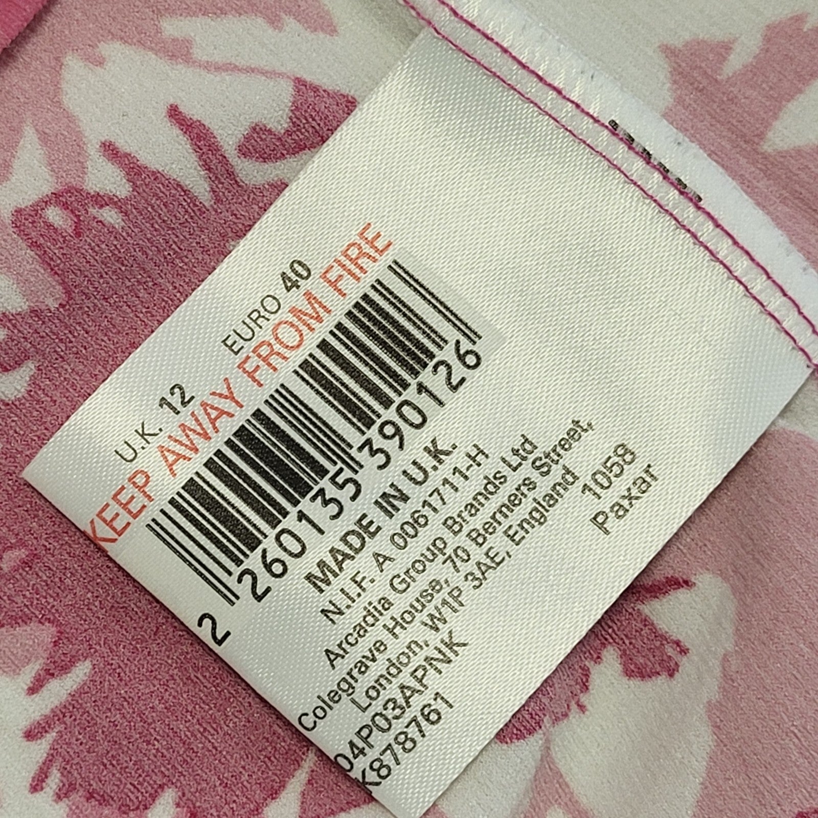 Topshop Vintage 90's Pink & White Cropped Tank Top Womens UK Size 12