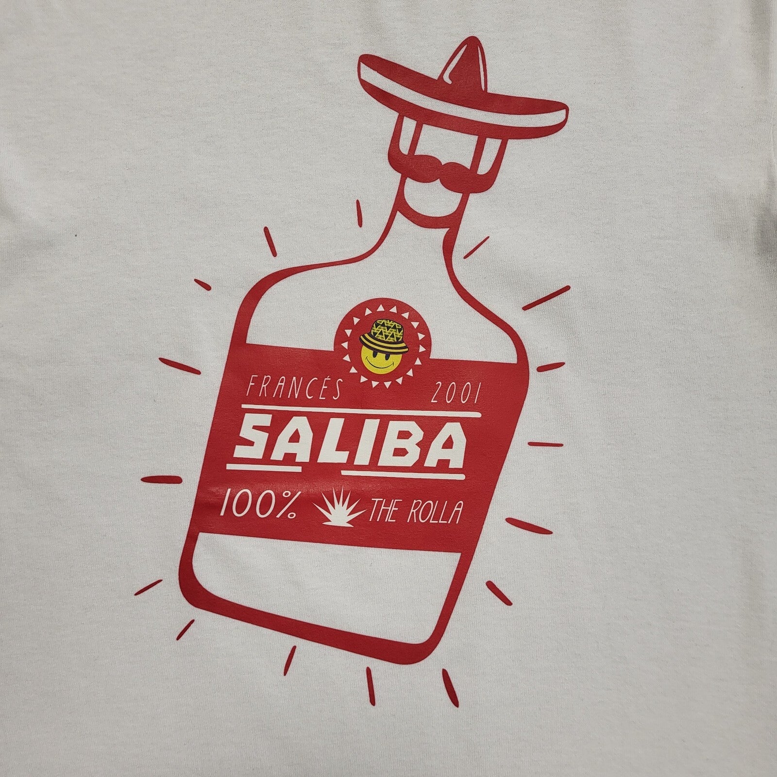 Gildan Vintage Y2K White France 2001 Saliba Short Sleeve T-Shirt Womens UK S