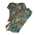 Sag Harbour 90's Brown Floral  Blouse Co-Ord Skirt & Top Women's Size 16 Bnwt