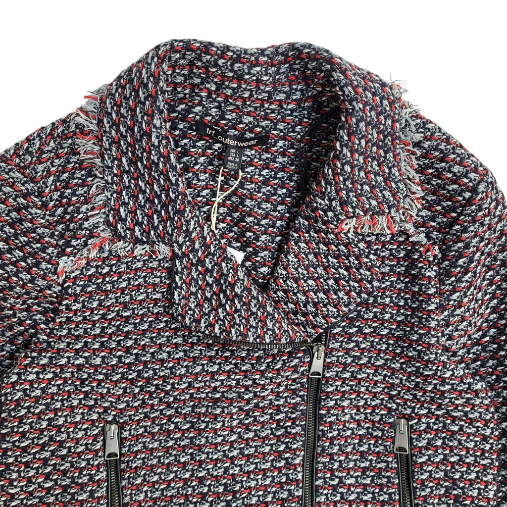 Zara Red & Blue Modern Full Zip Collared Jacket BNWT UK Women's Size L